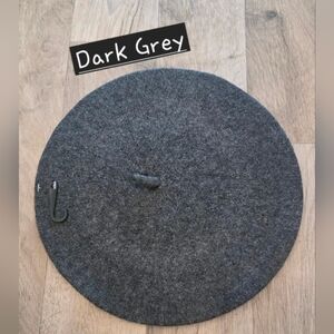 French Beret Hat Dark Grey